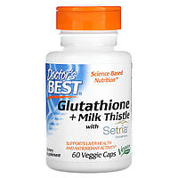 Doctor's Best, глутатіон і розторопша, 60 веганських капсул