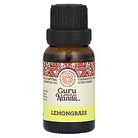 GuruNanda, на 100 % чиста натуральна ефірна олія, лемонграс, 15 мл (0,5 рідк. унції)
