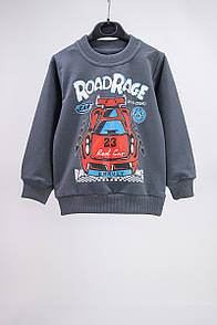 Джемпер дитячий для хлопчика з принтом Тачки двунитка