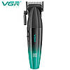 Акумуляторна машинка для стриження (clipper) VGR V-003 GREEN, 6 насадок, TURBO режим 9000 RPM, керамічне лезо, LED display, фото 2
