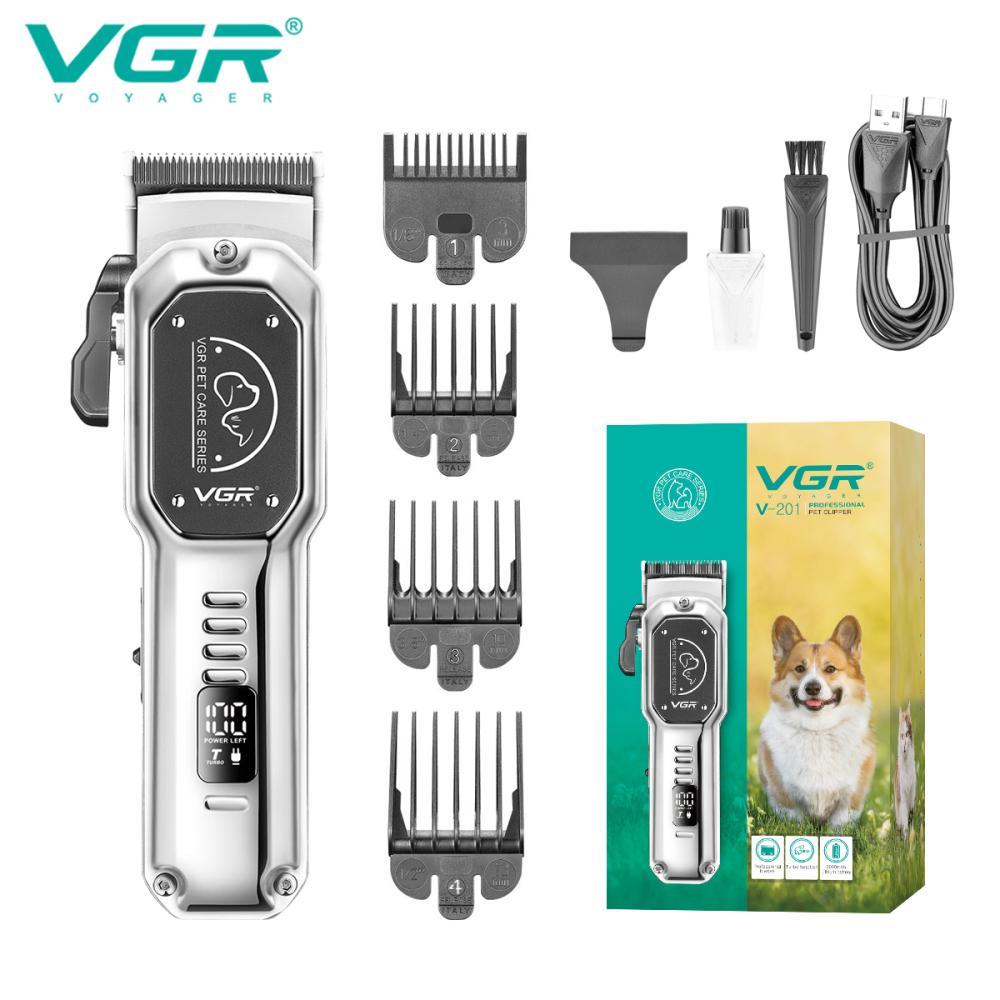 Акумуляторна машинка для стрижки тварин VGR V-201, 4 насадки, LED display, фото 1