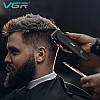 Комплект VGR 2 в 1 V-640 BLACK акумуляторна машинка для стриження (clipper) та триммер, фото 3