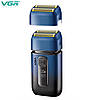Електробритва VGR V-362 BLUE шейвер, подвійне лезо, триммер, IPX6, LED Display, фото 8