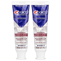 Crest, 3D White, зубна паста для захисту від карієсу з фторидом, покращений ефект, відбілювальна, 2 тюбики по 93 г (3,3 унції)