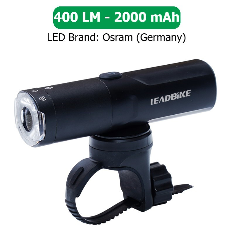 Велофара потужна LEADBIKE M03-OSRAM 400LM, 2000mAh, waterproof, children lock, Li-Ion акумулятор, ЗУ Type-C, фото 1