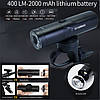 Велофара потужна LEADBIKE M03-OSRAM 400LM, 2000mAh, waterproof, children lock, Li-Ion акумулятор, ЗУ Type-C, фото 2