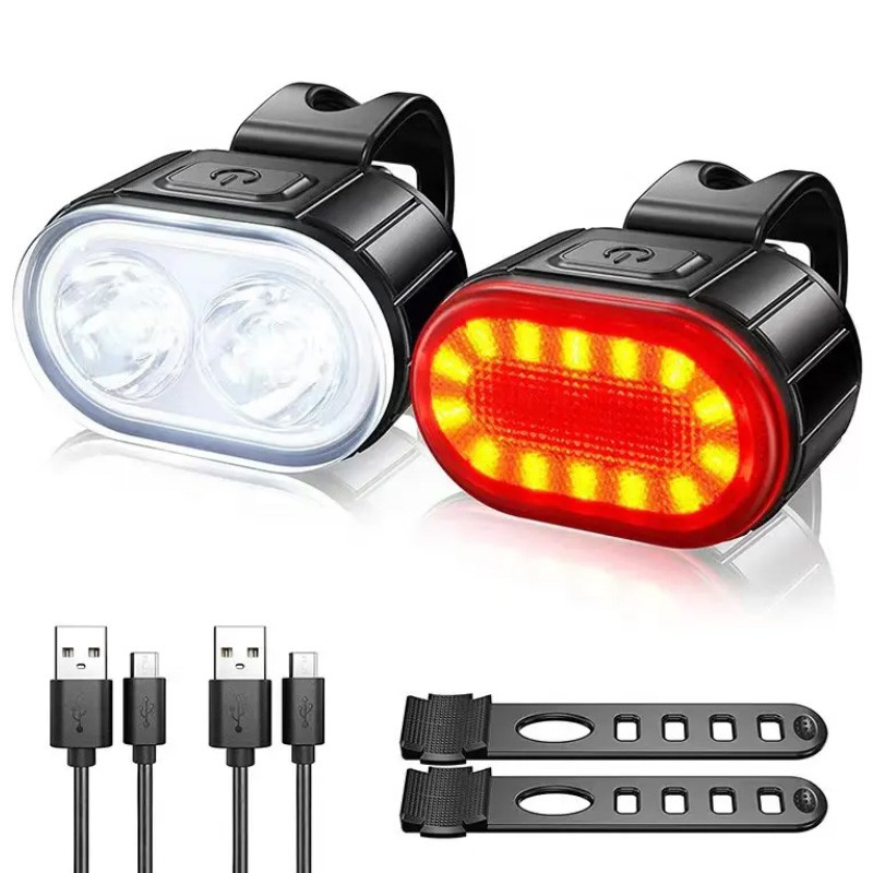 Велокомплект ZH-078-2LED ліхтар + STOP-14SMD, waterproof, Li-Ion акумулятор, ЗУ Type-C, фото 1