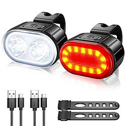 Велокомплект ZH-078-2LED ліхтар + STOP-14SMD, waterproof, Li-Ion акумулятор, ЗУ Type-C