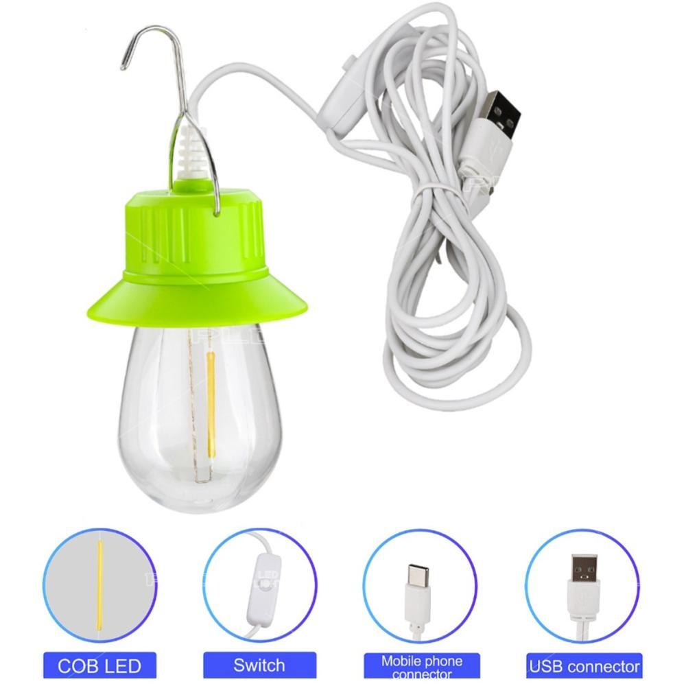 LED лампа V07-COB, кабель 3 м, гак, живлення від USB/Type-C, фото 1