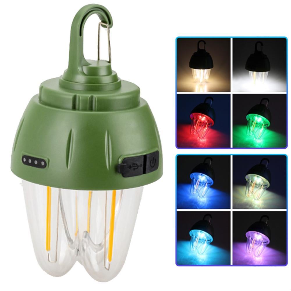 Ліхтар кемпінг 899-SMD(RGB)+COB вольфрамова лампа, Li-Ion аккум., сонячна панель, ЗУ Type-C, гачок, фото 1