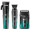 Комплект VGR 3 в 1 V-694 BLUE акумуляторна машинка для стриження (clipper), триммер та електробритва (шейвер), фото 2