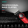 Акумуляторна машинка для стриження (clipper) VGR V-001 RED, 10 насадок, 9000 RPM, 4600 mAh, LED light, LED display, фото 3