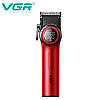 Акумуляторна машинка для стриження (clipper) VGR V-001 RED, 10 насадок, 9000 RPM, 4600 mAh, LED light, LED display, фото 5