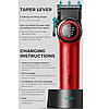 Акумуляторна машинка для стриження (clipper) VGR V-001 RED, 10 насадок, 9000 RPM, 4600 mAh, LED light, LED display, фото 7