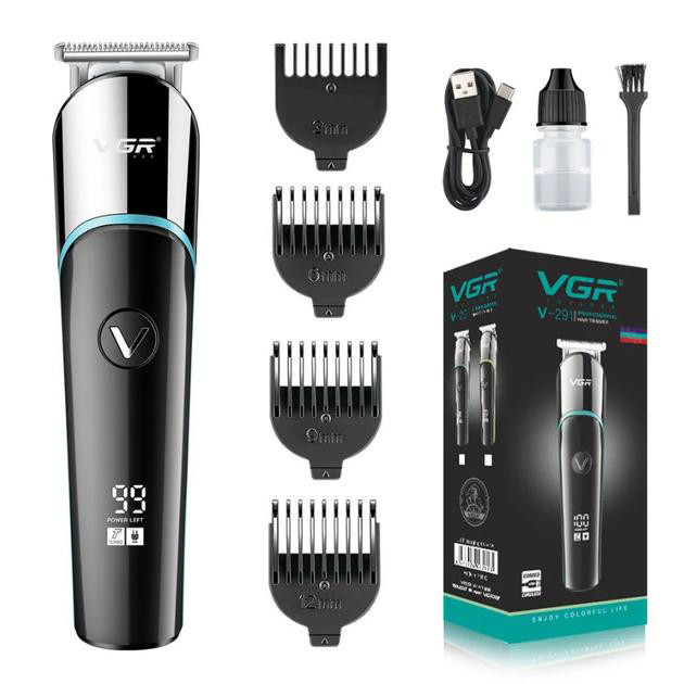Тример VGR V-291 BLUE, 4 насадки, LED display, фото 1