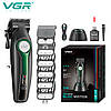 Акумуляторна машинка для стриження (clipper) VGR V-010 GREEN, 6 насадок, 7500 RPM, 2600 mAh, LED display, фото 2