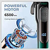 Акумуляторна машинка для стриження (clipper) VGR V-013 GREEN, 8 насадок, 6500 RPM, 2000 mAh, LED display, фото 5
