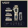 Акумуляторна машинка для стриження (clipper) VGR V-027, 8 насадок, 7000 RPM, 2600 mAh, LED display, фото 2