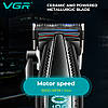 Акумуляторна машинка для стриження (clipper) VGR V-270, 6 насадок, 9000 RPM, 2500 mAh, LED display, фото 7