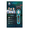 Акумуляторна машинка для стрижки (clipper) VGR V-600 GREEN, 6 насадок, регулятор висоти, LED display, 7000 RPM, фото 3