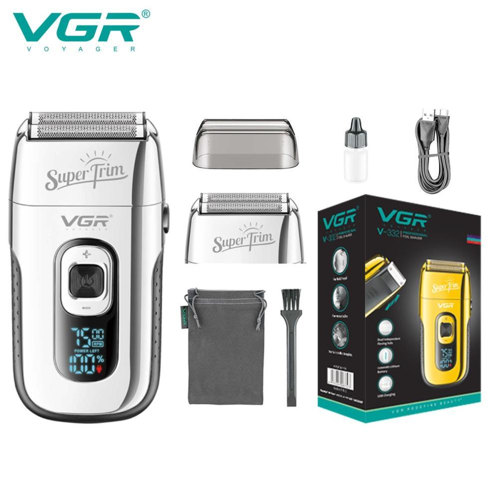 Електробритва VGR V-332 SILVER шейвер, подвійне лезо, тример, LED Display, фото 1