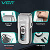 Електробритва VGR V-332 SILVER шейвер, подвійне лезо, тример, LED Display, фото 5