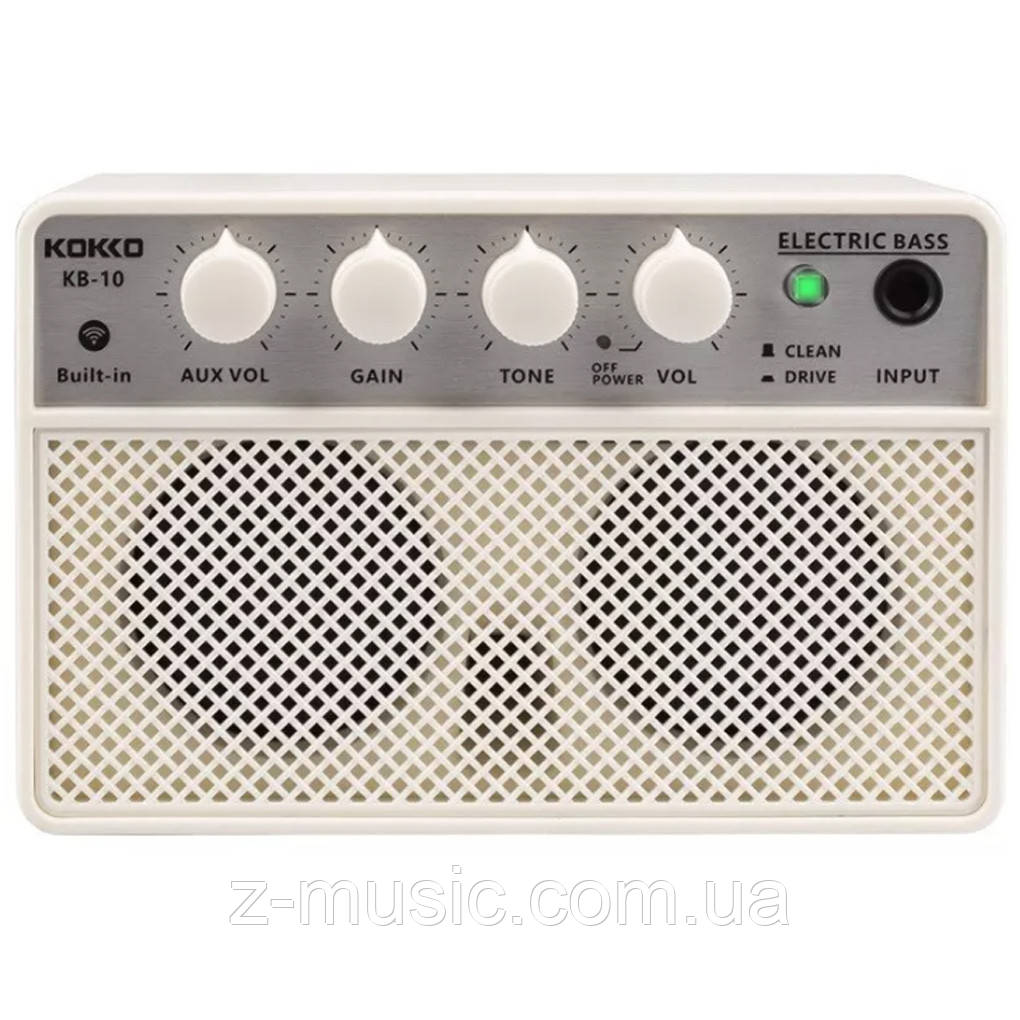 Комбопідсилювач портативний для бас-гітари Kokko KB-10 WH, Bluetooth, 10 ват, фото 1