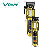 Комплект VGR 2 в 1 V-600&900 GOLD, акумуляторна машинка для стрижки (clipper) і тример, 10 насадок, LED display, 7000 RPM, фото 7
