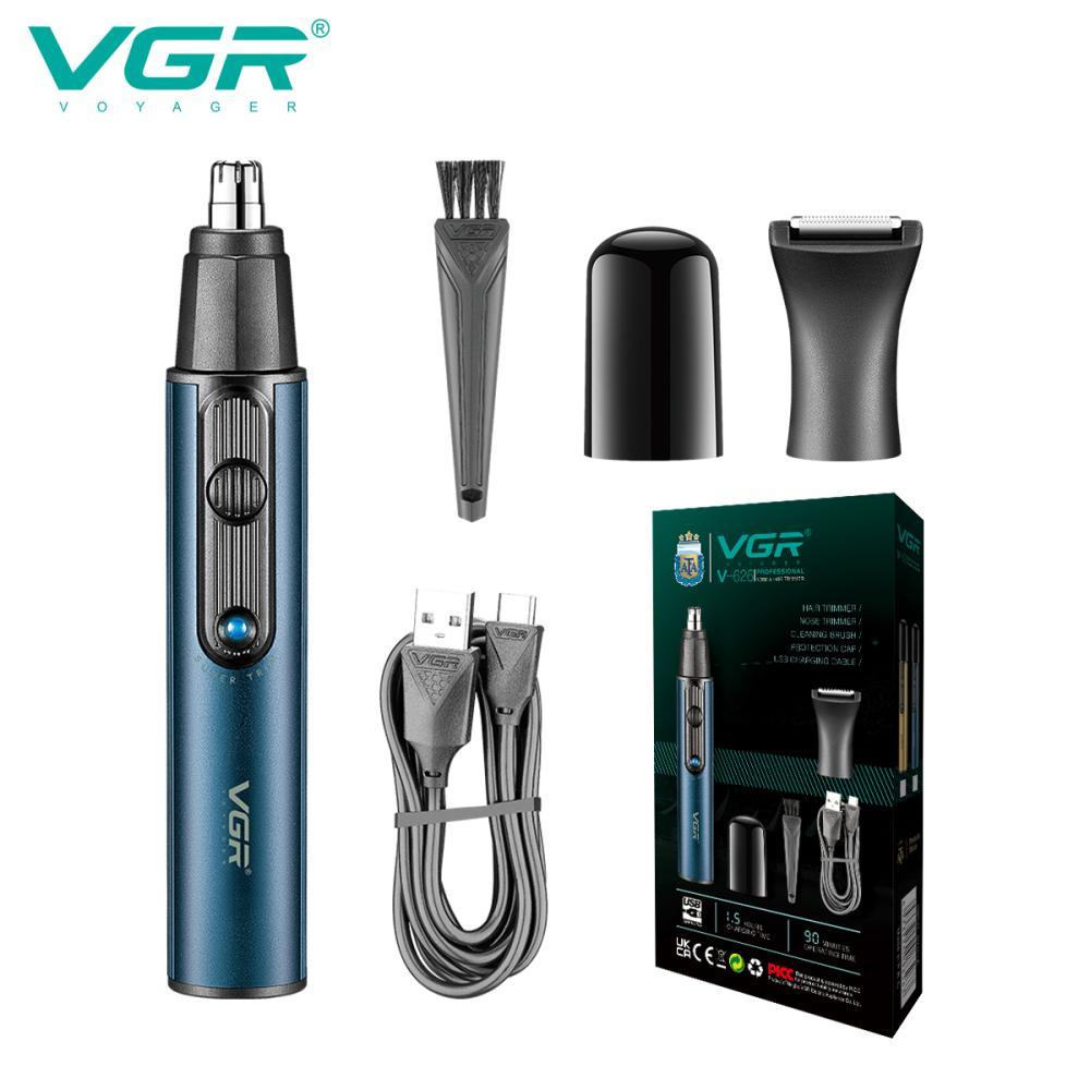 Тример VGR 2 в 1 V-626 BLUE, 2 насадки (для носу та волосся), фото 1