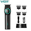 Тример VGR V-977 BLACK, регулювання потужності 6000 - 8000 RPM, 2500 mAh, 4 насадки, LED display, фото 8