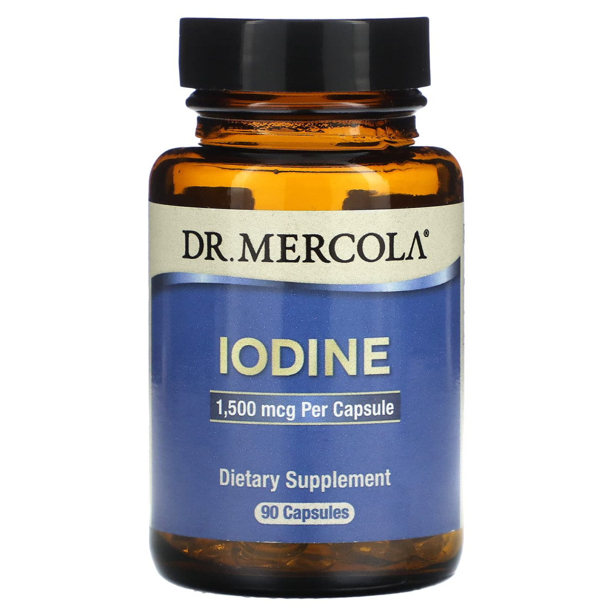 Dr. Mercola, йод, 1500 мкг, 90 капсул