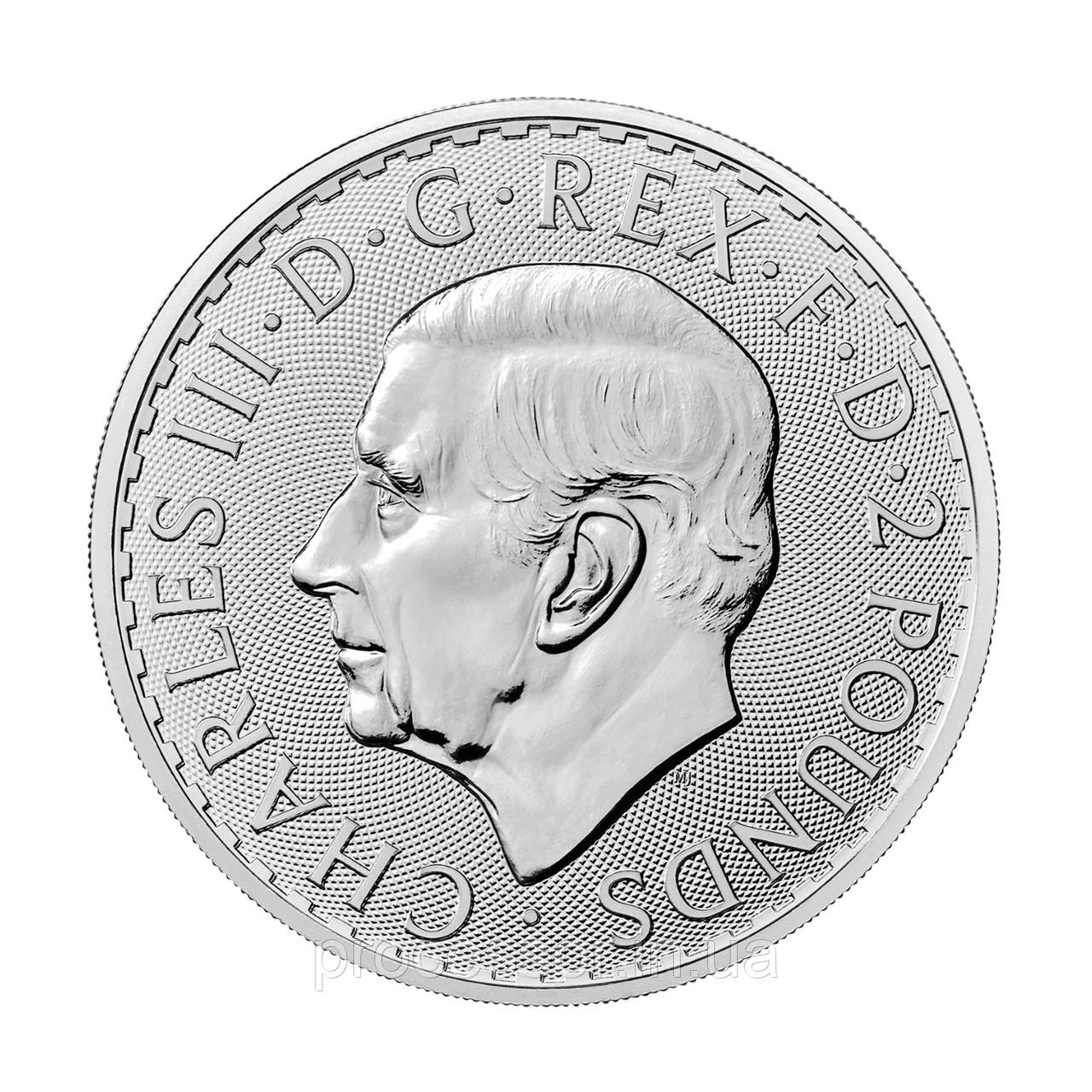 Срібна інвестиційна монета Британія 1 унція 2025 р. 999 проба монета Britannia 1 oz fine silver UK