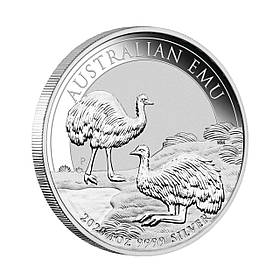 Срібна інвестиційна монета Австралія 1 долар 2020 року Страус Ему 1 унція 999 проби монета Silver Emu