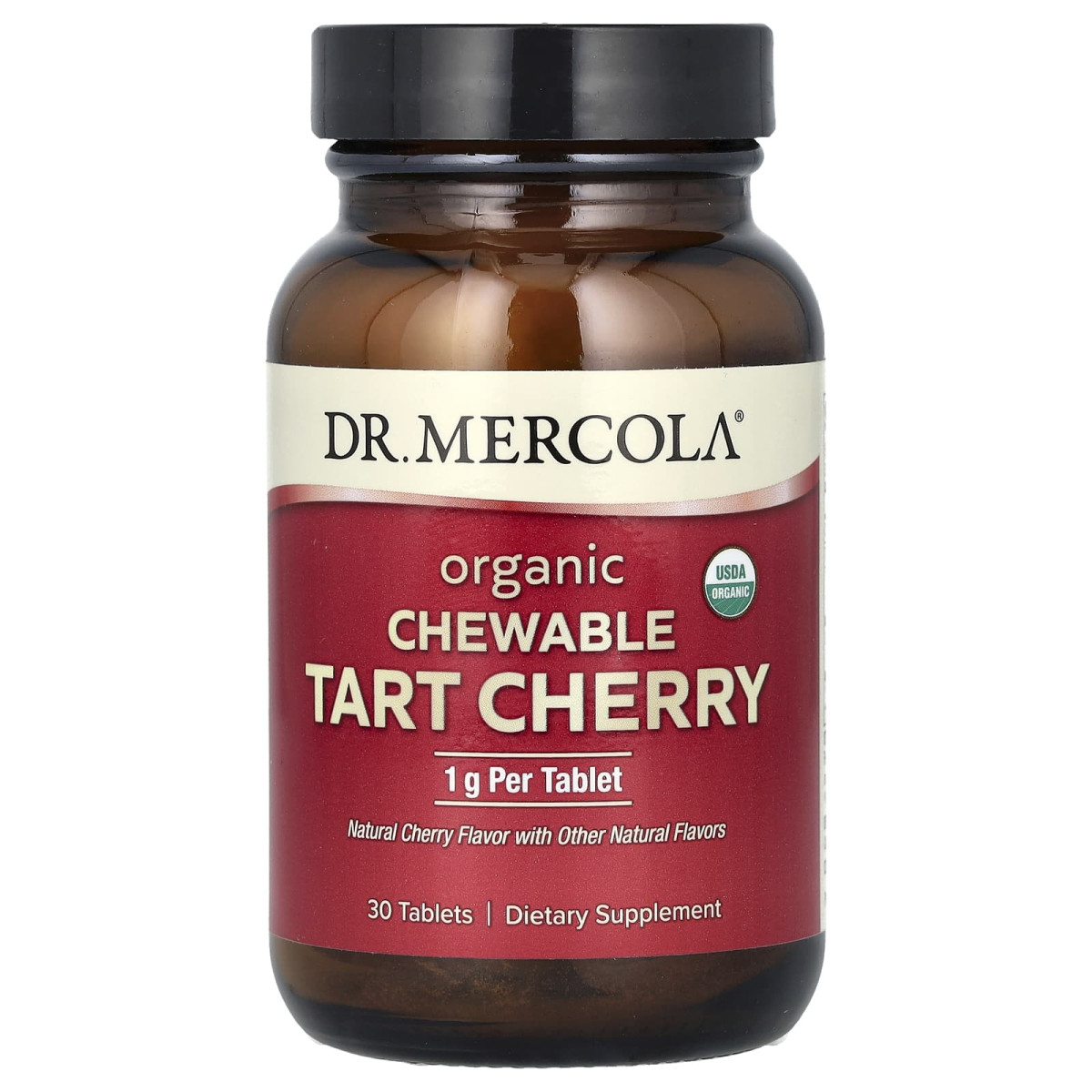 Dr. Mercola, органічні жувальні вишня, 1 г, 30 таблеток
