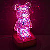 Нічник 3D Bearbrick Ведмедик KX197 8 кольорів, RGB+Warm Light, фото 7