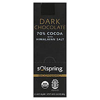 Dr. Mercola, Solspring, Biodynamic, чорний шоколад, 70 % какао з гімалайською сіллю, 12 батончиків по 40 г (1,41 унції)