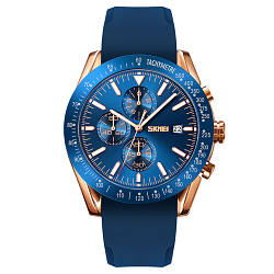Годинники наручні 9253PRGBU SKMEI, ROSE GOLD/BLUE-SILICONE STRAP