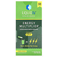 Liquid IV, Energy Multiplier, суміш для енергетичних напоїв Supercharged, лимонний імбир, 10 пакетів у стиках, по 0,56 унції (16