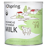 Dr. Mercola, Solspring, органічне сухе незбиране молоко A2, 495 г (17,4 унції)