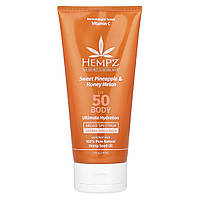 Hempz, трав’яний сонцезахисний крем для тіла, SPF 50, солодкий ананас і медова диня, 177 мл (6 рідк. унцій)