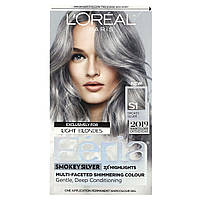 L'Oréal, Feria, різностороння блискуча фарба, S1 смокі-срібло, 1 нанесення
