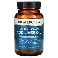 Dr. Mercola, жир із печінки аляскинської тріски дикого вилову, 1300 мг, 60 капсул (650 мг на капсулу)