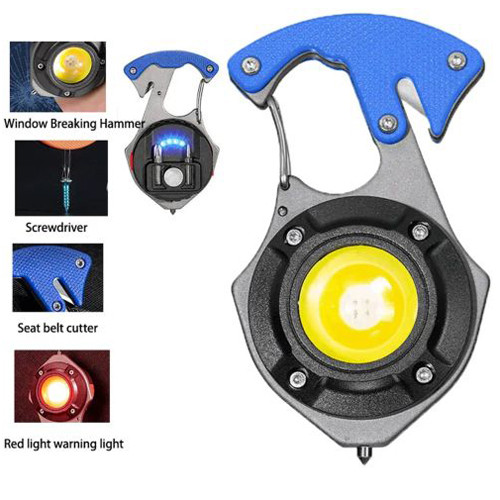 Ліхтар MULTIFUNCTIONAL W5143-COB(white+yellow+red), multitool, Li-Ion акумулятор, магніт, карабін, викрутка, ЗП Type-C, фото 1