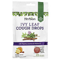 Herbion Naturals, таблетки від кашлю з листям плюща, мед і лимон, 25 таблеток в індивідуальній упаковці