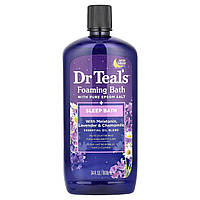Dr. Teal's, пінка для ванни з чистою англійською сіллю, мелатонін, лаванда й ромашка, 100 мл (34 рідк. унції)