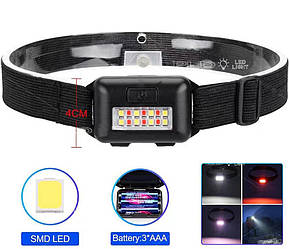 Ліхтар налобний PLD-818-1-8SMD (white+red), 3xAAA