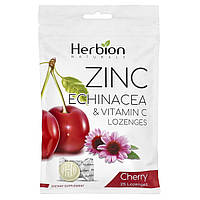 Herbion Naturals, пастилки з цинком і ехінацеєю та вітаміном C, вишня, 25 пастилок