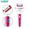 Епілятор VGR 3 в 1 V-732 PINK, 3 насадки, LED display, фото 3