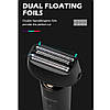 Електробритва VGR V-371 шейвер, подвійне лезо + тример, IPX5, LED display, фото 4