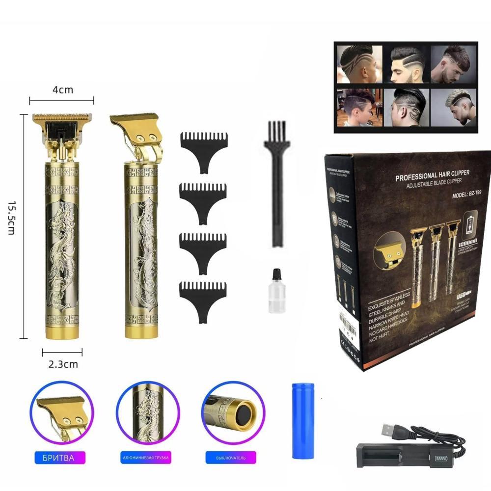 Машинка (триммер) для стрижки волосся та бороди BZ-T99/WS-T88, 4 насадки (1.5, 2, 3, 4 мм), 1х18650, фото 1
